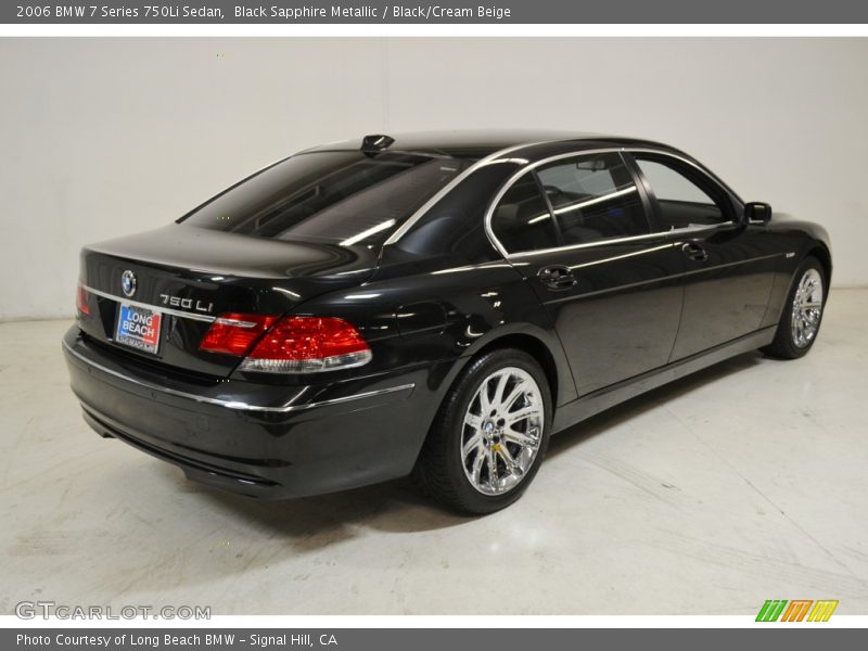 Black Sapphire Metallic / Black/Cream Beige 2006 BMW 7 Series 750Li Sedan