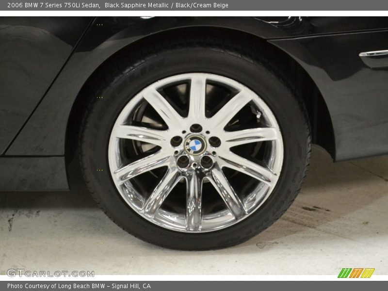 Black Sapphire Metallic / Black/Cream Beige 2006 BMW 7 Series 750Li Sedan