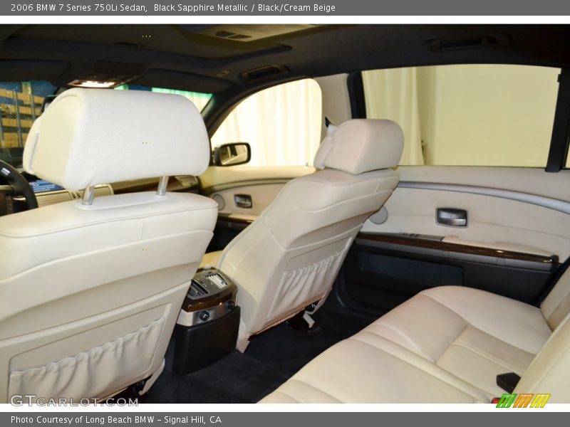 Black Sapphire Metallic / Black/Cream Beige 2006 BMW 7 Series 750Li Sedan