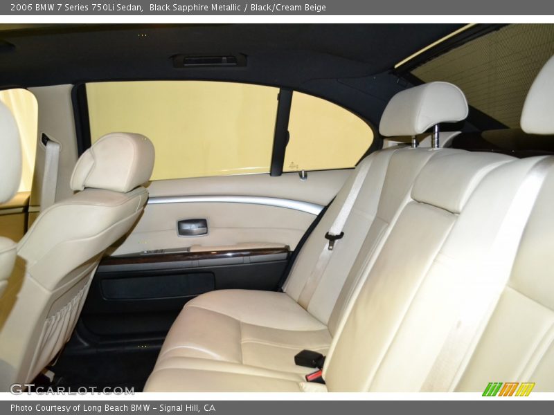 Black Sapphire Metallic / Black/Cream Beige 2006 BMW 7 Series 750Li Sedan