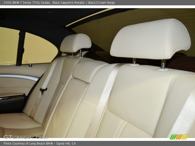 Black Sapphire Metallic / Black/Cream Beige 2006 BMW 7 Series 750Li Sedan