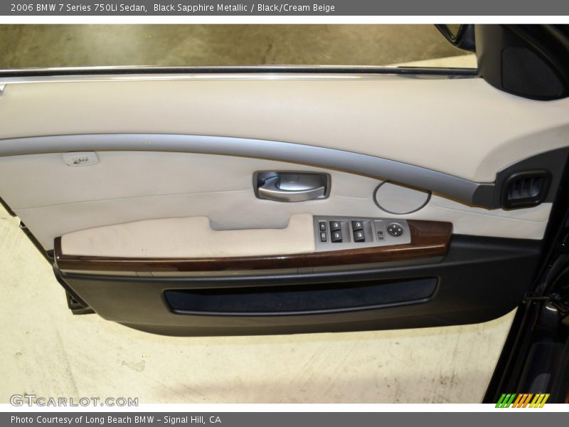 Black Sapphire Metallic / Black/Cream Beige 2006 BMW 7 Series 750Li Sedan