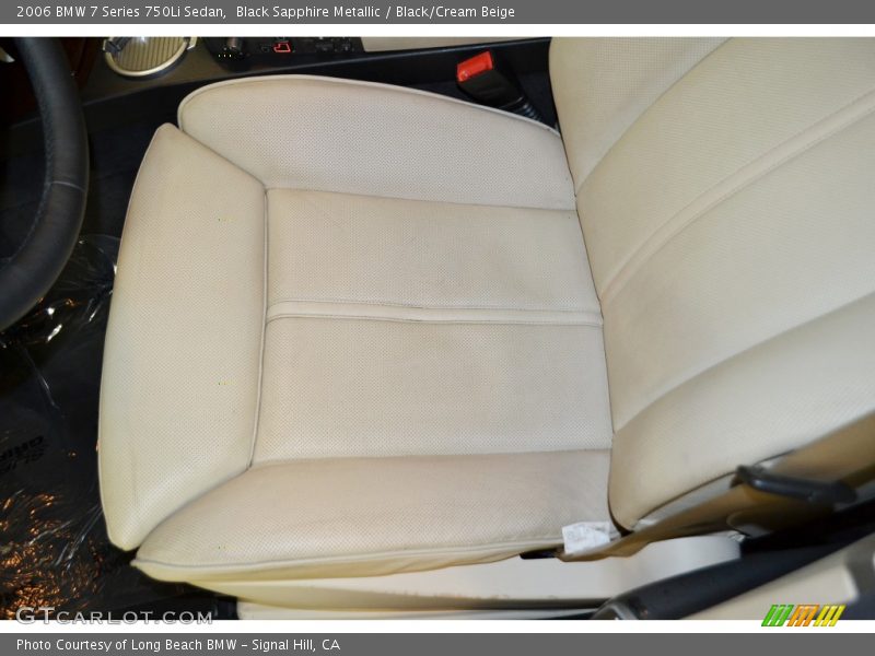 Black Sapphire Metallic / Black/Cream Beige 2006 BMW 7 Series 750Li Sedan