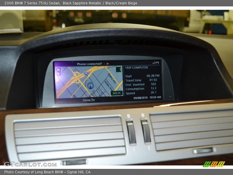 Black Sapphire Metallic / Black/Cream Beige 2006 BMW 7 Series 750Li Sedan