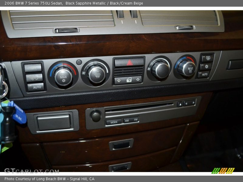 Black Sapphire Metallic / Black/Cream Beige 2006 BMW 7 Series 750Li Sedan