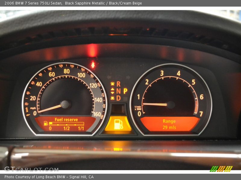 Black Sapphire Metallic / Black/Cream Beige 2006 BMW 7 Series 750Li Sedan