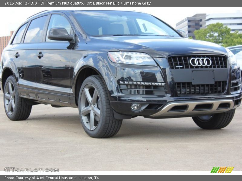 Orca Black Metallic / Limestone Gray 2015 Audi Q7 3.0 TDI Premium Plus quattro