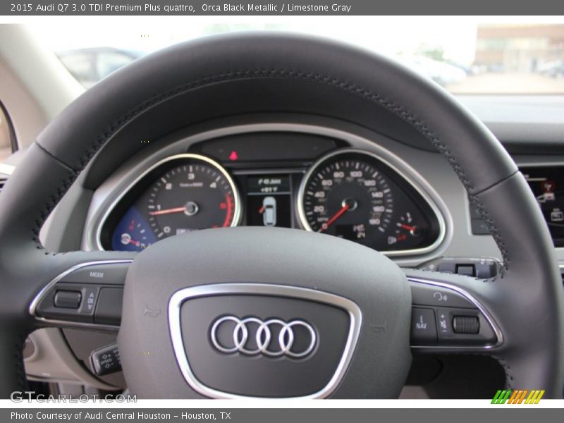Orca Black Metallic / Limestone Gray 2015 Audi Q7 3.0 TDI Premium Plus quattro