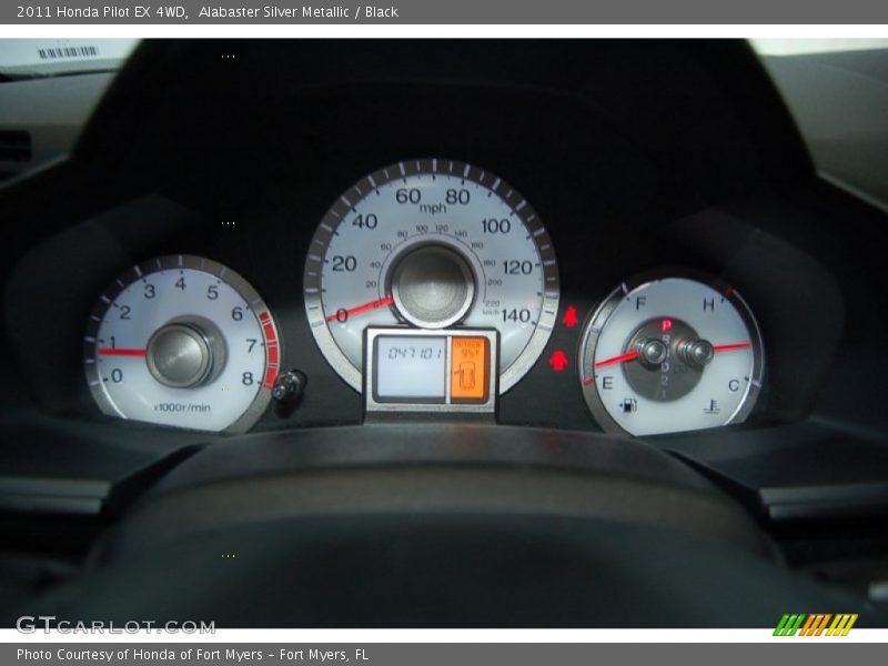 Alabaster Silver Metallic / Black 2011 Honda Pilot EX 4WD
