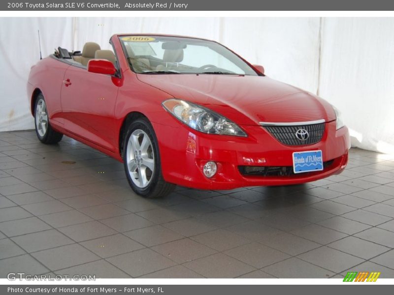 Absolutely Red / Ivory 2006 Toyota Solara SLE V6 Convertible