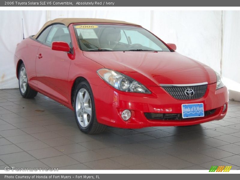 Absolutely Red / Ivory 2006 Toyota Solara SLE V6 Convertible