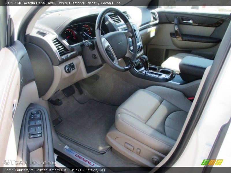 White Diamond Tricoat / Cocoa Dune 2015 GMC Acadia Denali AWD