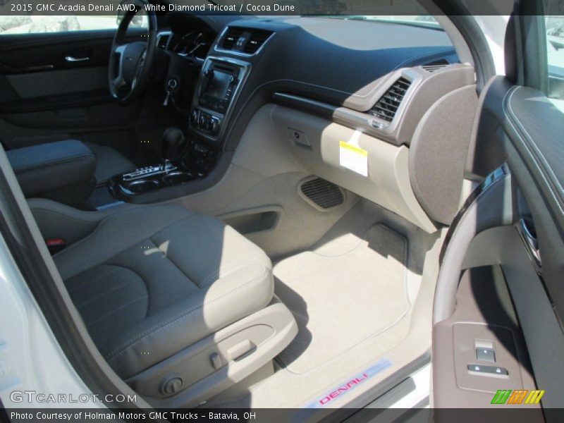 White Diamond Tricoat / Cocoa Dune 2015 GMC Acadia Denali AWD