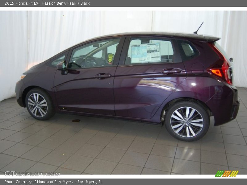 Passion Berry Pearl / Black 2015 Honda Fit EX