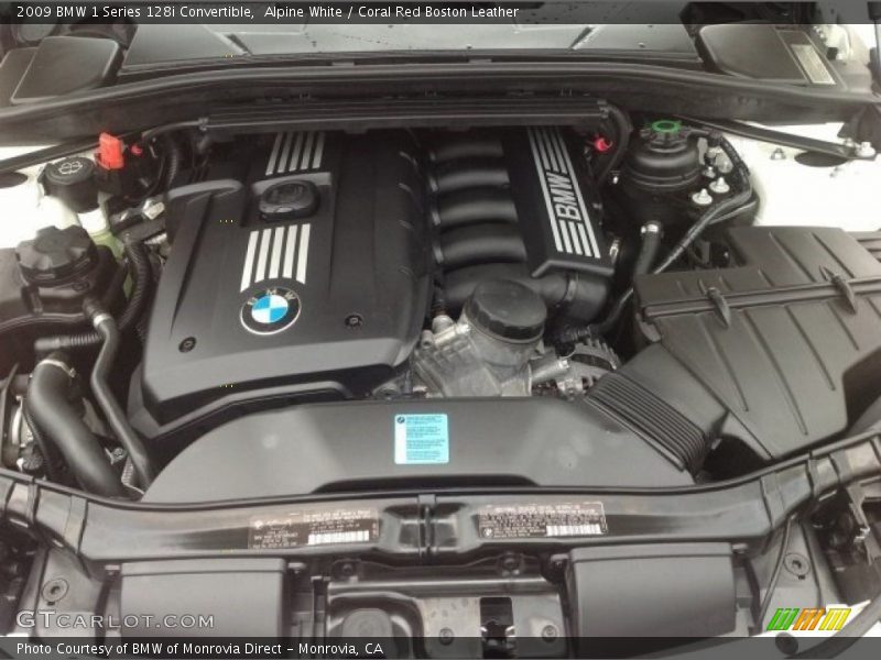 Alpine White / Coral Red Boston Leather 2009 BMW 1 Series 128i Convertible