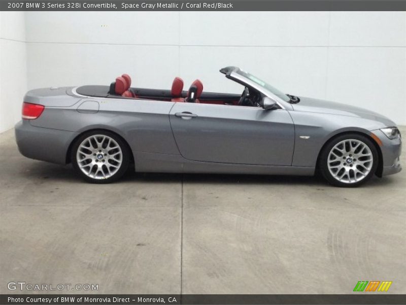 Space Gray Metallic / Coral Red/Black 2007 BMW 3 Series 328i Convertible
