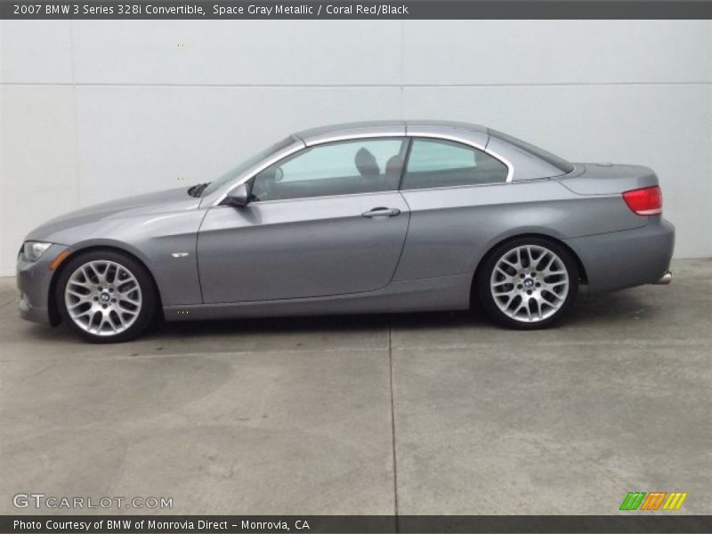 Space Gray Metallic / Coral Red/Black 2007 BMW 3 Series 328i Convertible