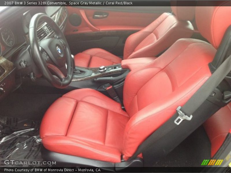 Space Gray Metallic / Coral Red/Black 2007 BMW 3 Series 328i Convertible