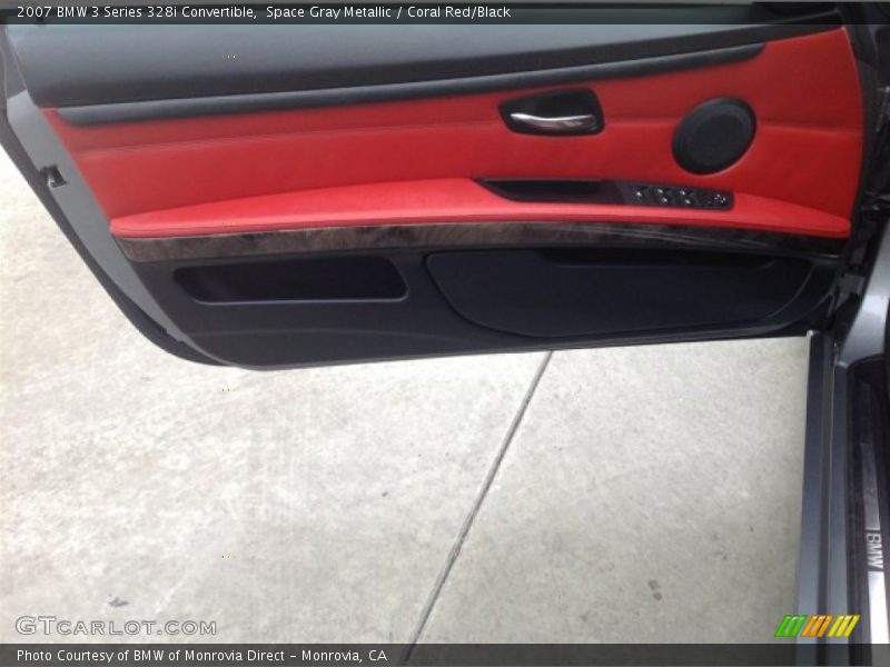 Space Gray Metallic / Coral Red/Black 2007 BMW 3 Series 328i Convertible