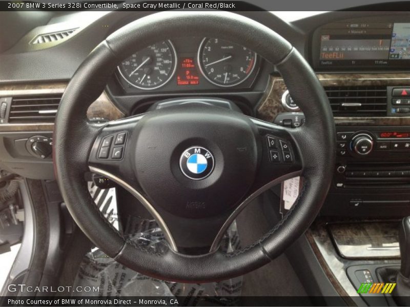 Space Gray Metallic / Coral Red/Black 2007 BMW 3 Series 328i Convertible