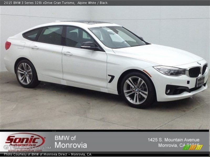 Alpine White / Black 2015 BMW 3 Series 328i xDrive Gran Turismo