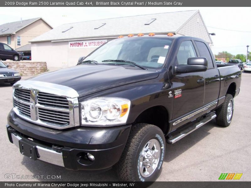 Brilliant Black Crystal Pearl / Medium Slate Gray 2009 Dodge Ram 2500 Laramie Quad Cab 4x4
