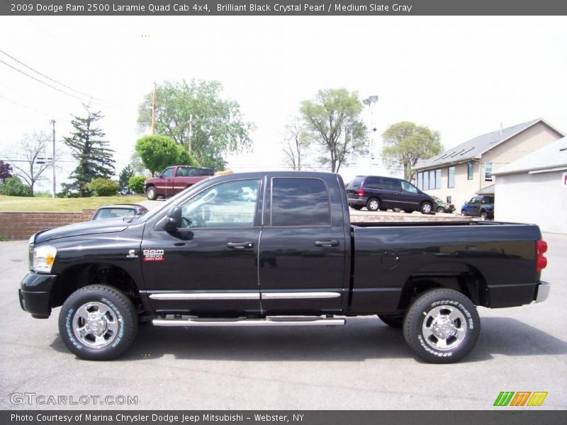 Brilliant Black Crystal Pearl / Medium Slate Gray 2009 Dodge Ram 2500 Laramie Quad Cab 4x4