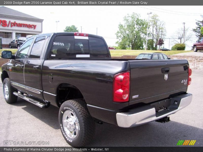 Brilliant Black Crystal Pearl / Medium Slate Gray 2009 Dodge Ram 2500 Laramie Quad Cab 4x4