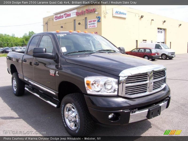 Brilliant Black Crystal Pearl / Medium Slate Gray 2009 Dodge Ram 2500 Laramie Quad Cab 4x4