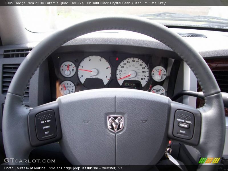 Brilliant Black Crystal Pearl / Medium Slate Gray 2009 Dodge Ram 2500 Laramie Quad Cab 4x4