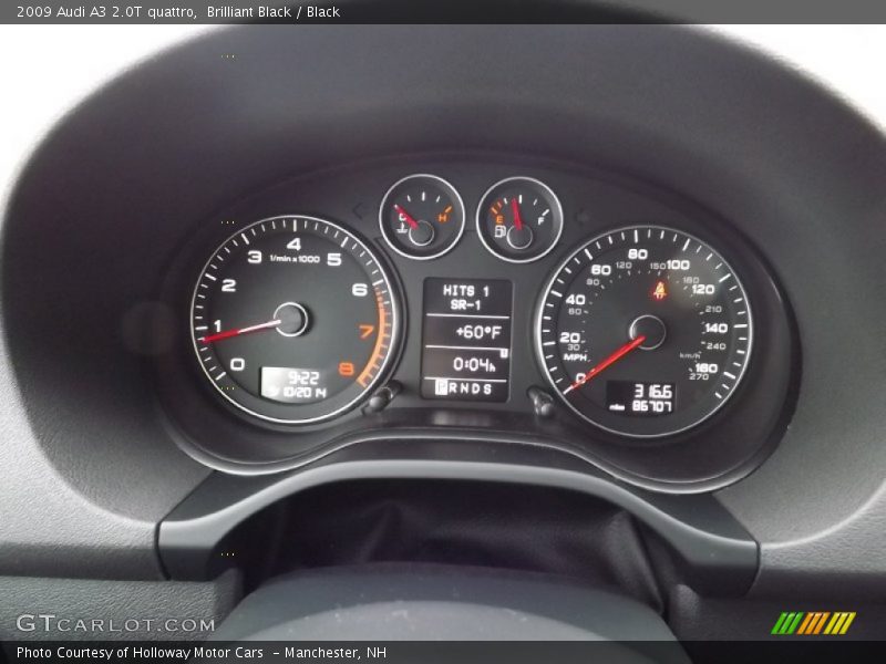 Brilliant Black / Black 2009 Audi A3 2.0T quattro