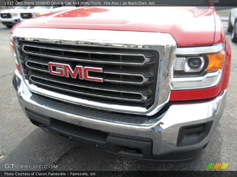 Fire Red / Jet Black/Dark Ash 2015 GMC Sierra 2500HD Double Cab 4x4 Utility Truck