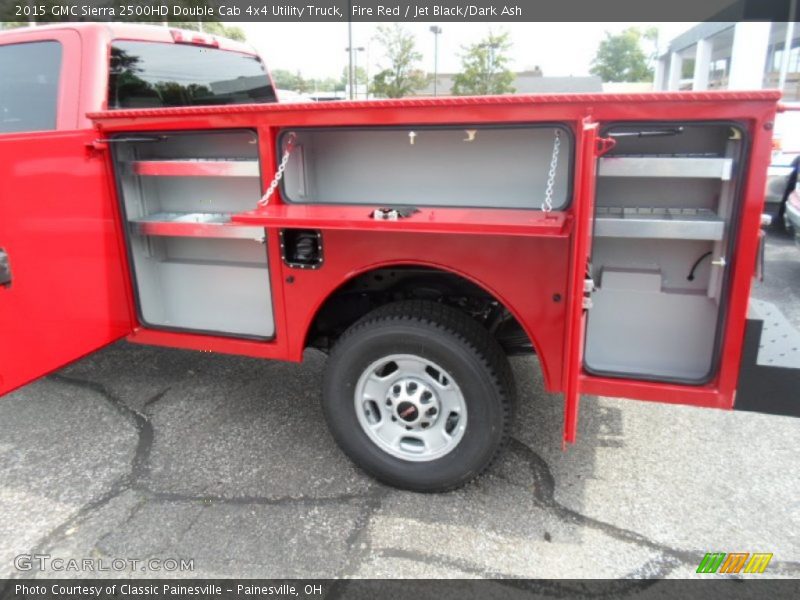 Fire Red / Jet Black/Dark Ash 2015 GMC Sierra 2500HD Double Cab 4x4 Utility Truck