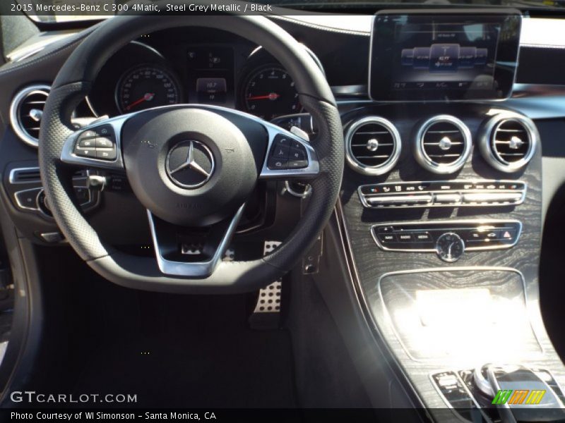 Steel Grey Metallic / Black 2015 Mercedes-Benz C 300 4Matic
