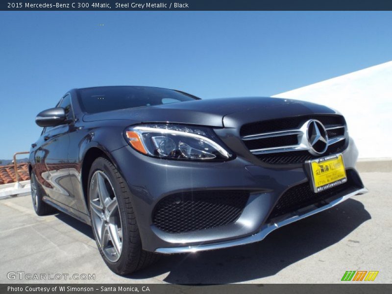 Steel Grey Metallic / Black 2015 Mercedes-Benz C 300 4Matic