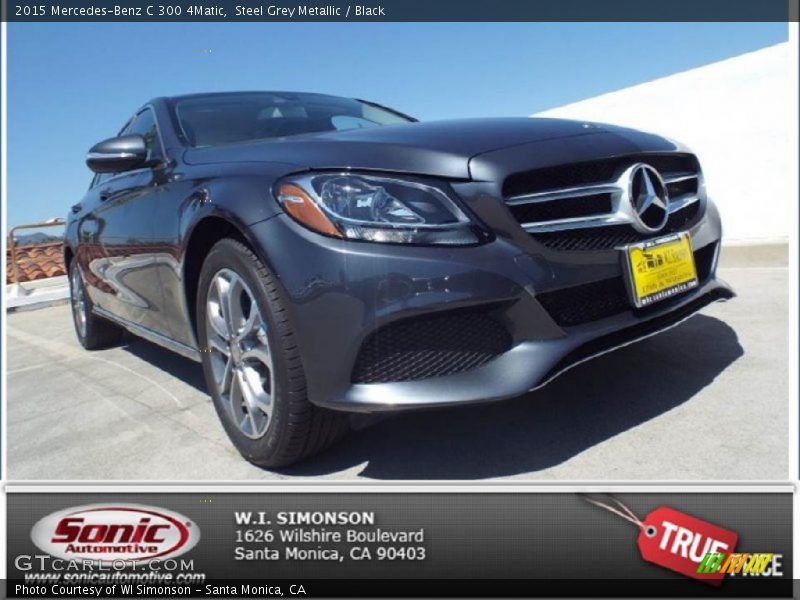 Steel Grey Metallic / Black 2015 Mercedes-Benz C 300 4Matic