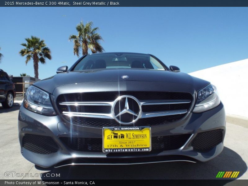 Steel Grey Metallic / Black 2015 Mercedes-Benz C 300 4Matic