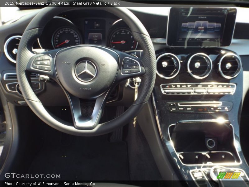 Steel Grey Metallic / Black 2015 Mercedes-Benz C 300 4Matic