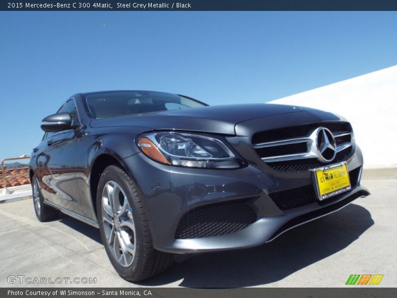 Steel Grey Metallic / Black 2015 Mercedes-Benz C 300 4Matic
