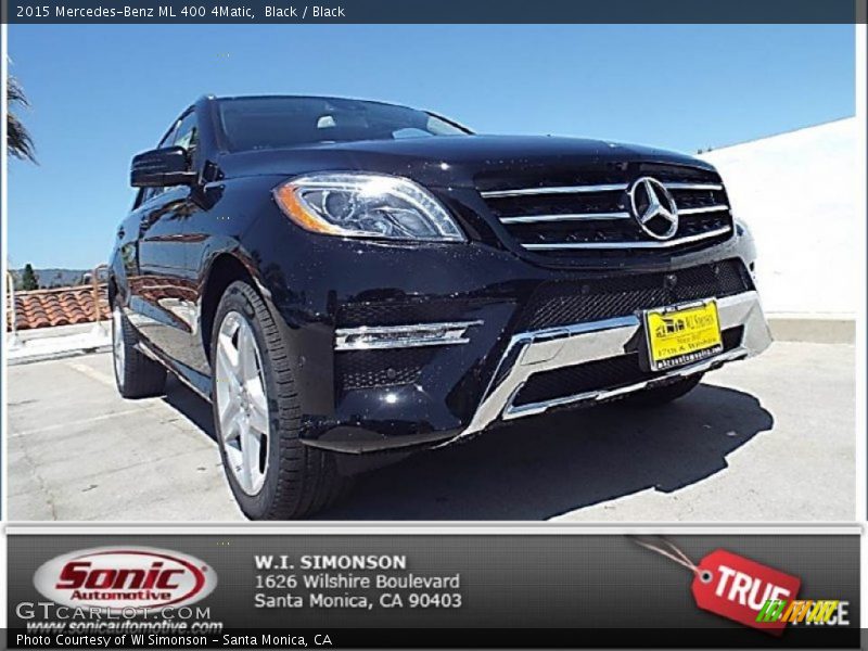 Black / Black 2015 Mercedes-Benz ML 400 4Matic