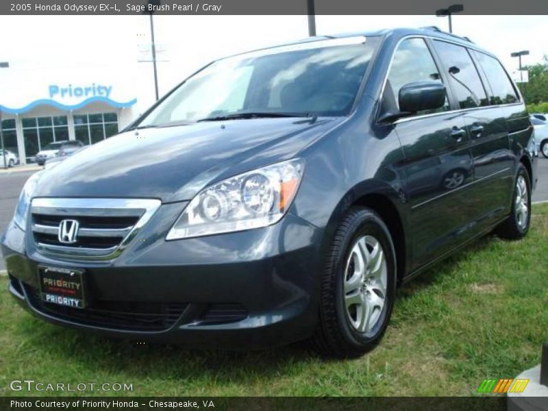 Sage Brush Pearl / Gray 2005 Honda Odyssey EX-L