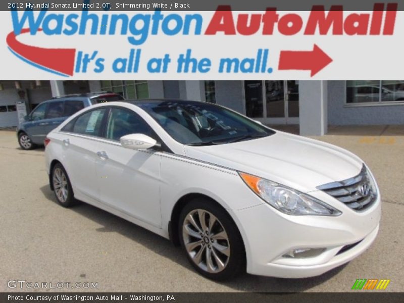 Shimmering White / Black 2012 Hyundai Sonata Limited 2.0T