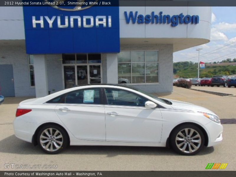 Shimmering White / Black 2012 Hyundai Sonata Limited 2.0T