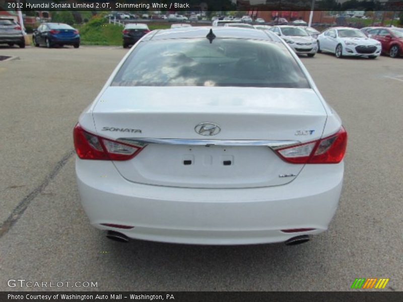 Shimmering White / Black 2012 Hyundai Sonata Limited 2.0T