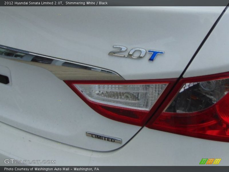 Shimmering White / Black 2012 Hyundai Sonata Limited 2.0T