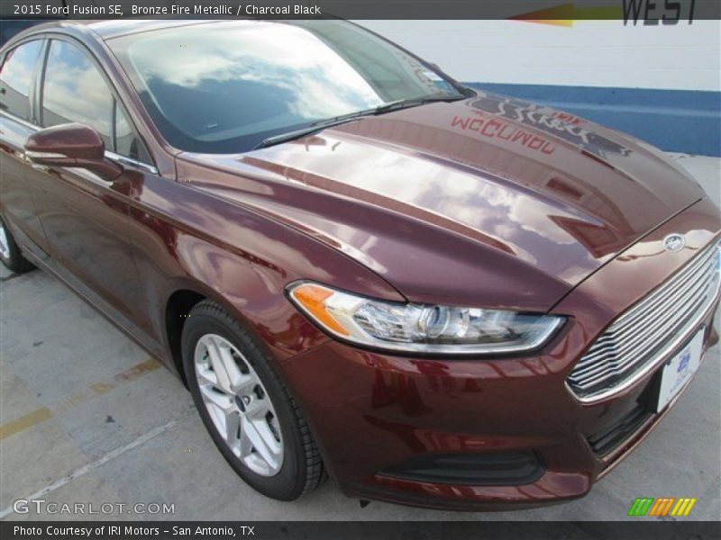 Bronze Fire Metallic / Charcoal Black 2015 Ford Fusion SE