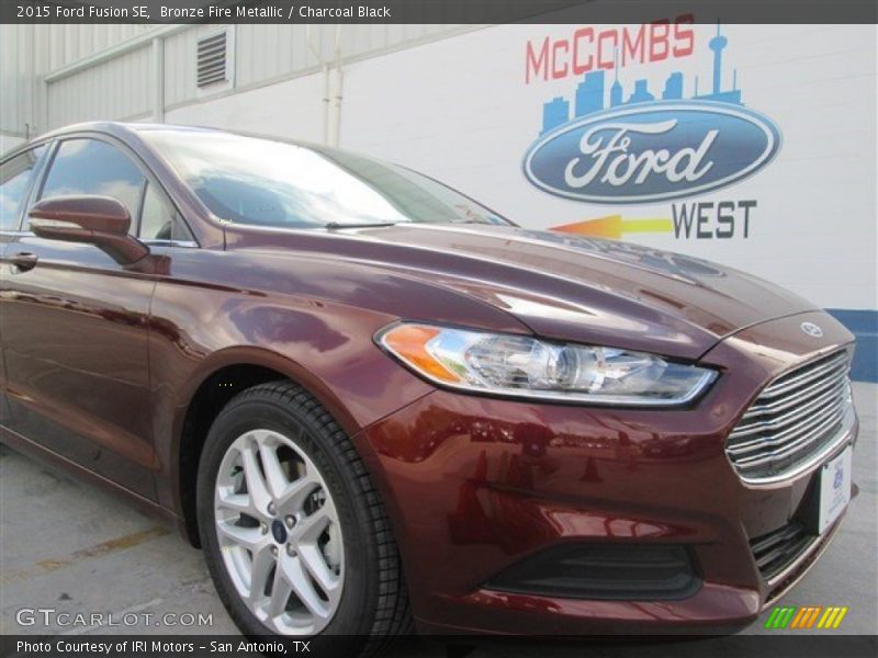 Bronze Fire Metallic / Charcoal Black 2015 Ford Fusion SE