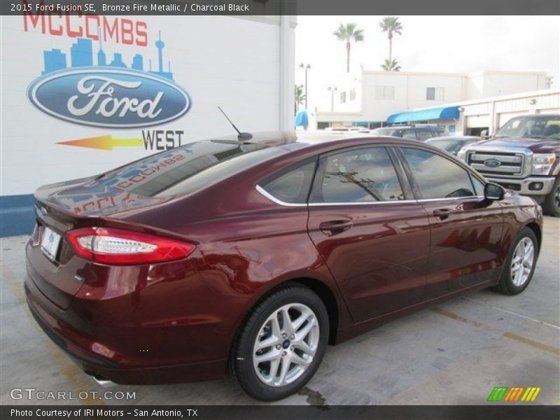 Bronze Fire Metallic / Charcoal Black 2015 Ford Fusion SE