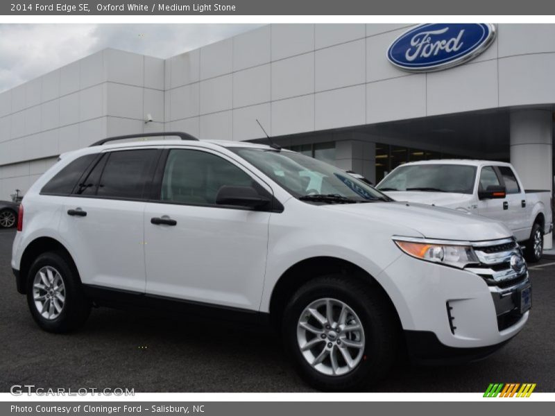 Oxford White / Medium Light Stone 2014 Ford Edge SE