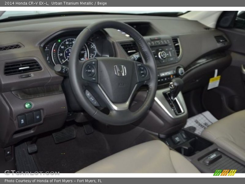 Urban Titanium Metallic / Beige 2014 Honda CR-V EX-L